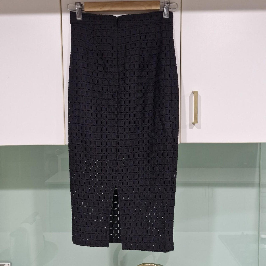 Bardot black crochet midi skirt