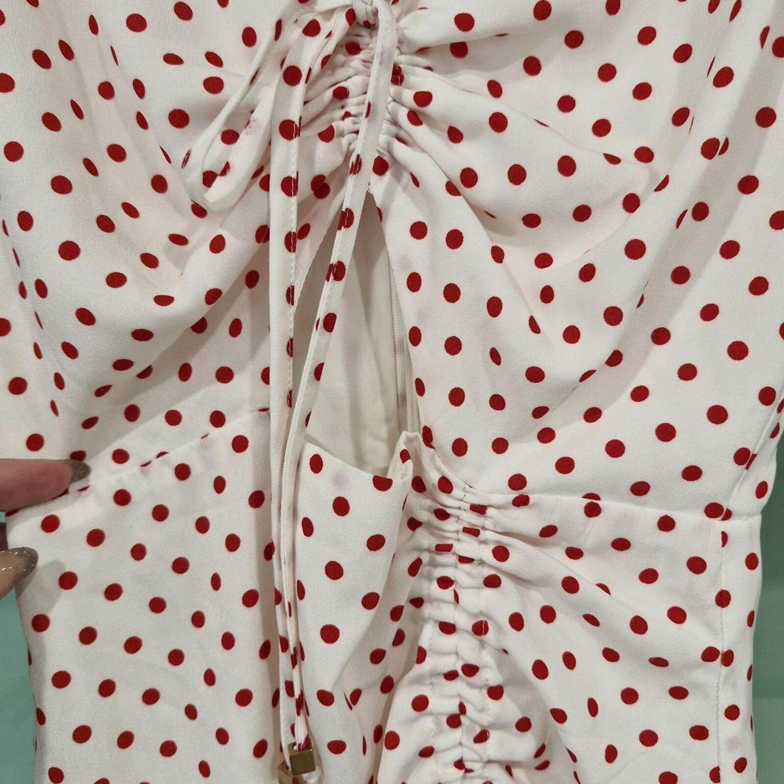 Runaway The Label Red and white polka dot mini dress XS