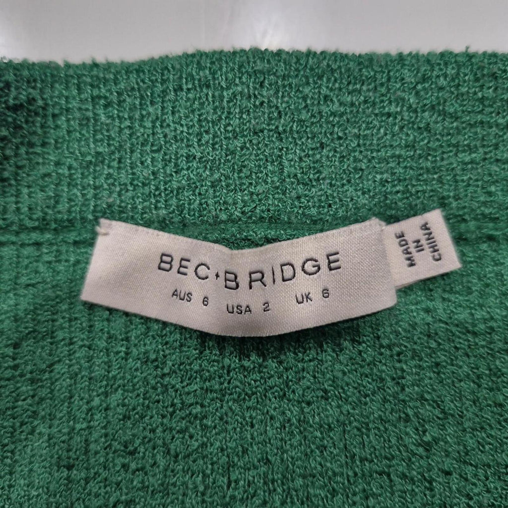 Bec & Bridge green maxi skirt with slit 6