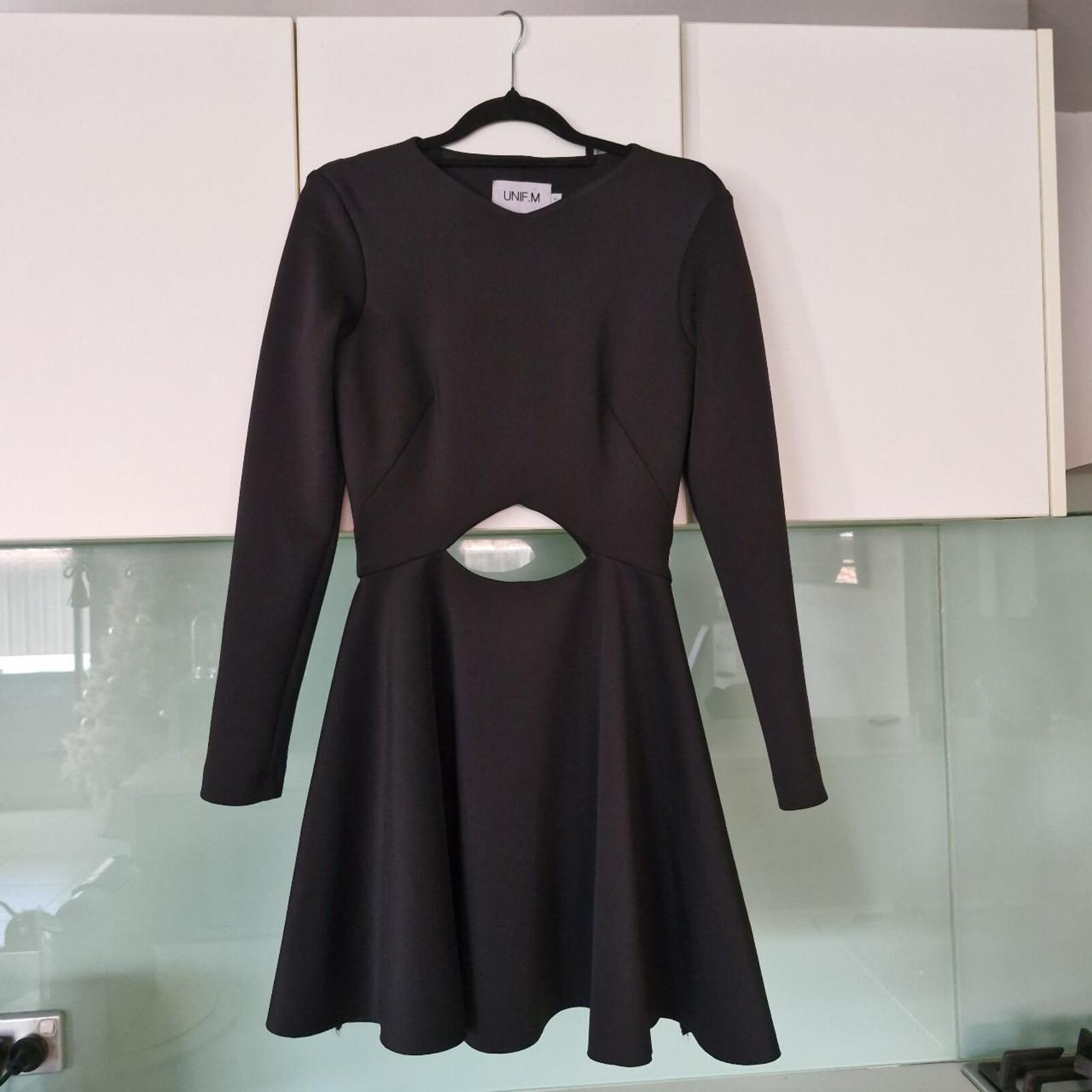 UNF.M black mini dress with cut out detail