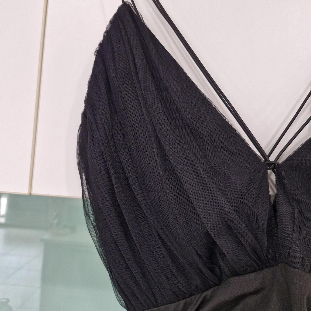 Sheike black bodysuit with tie back detail 14