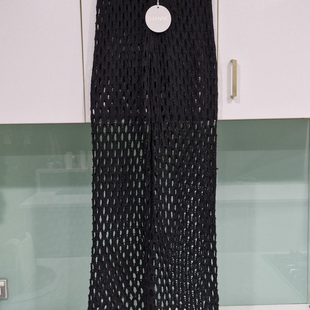 Thanne black crochet pants