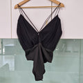 Sheike black bodysuit with tie back detail 14