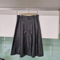 Black pleather midi skirt