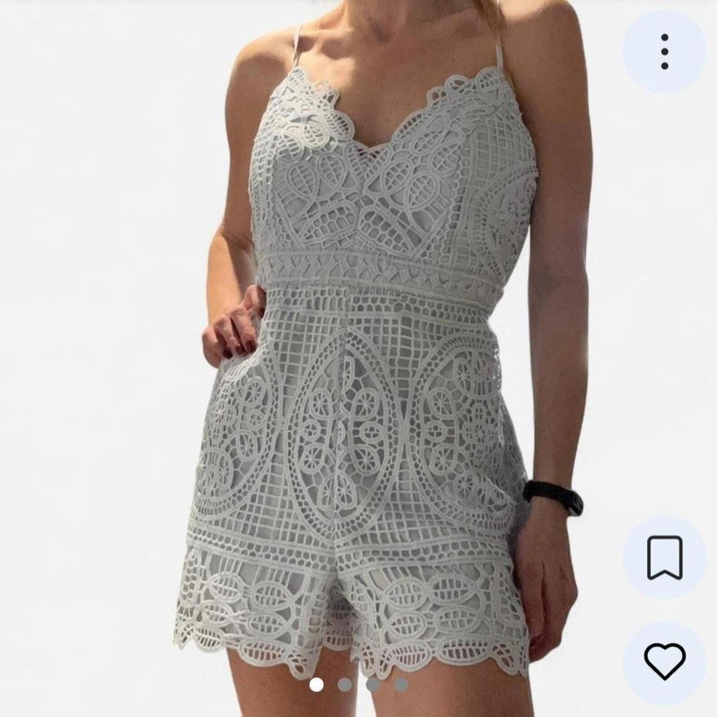 Bardot lace playsuit romper