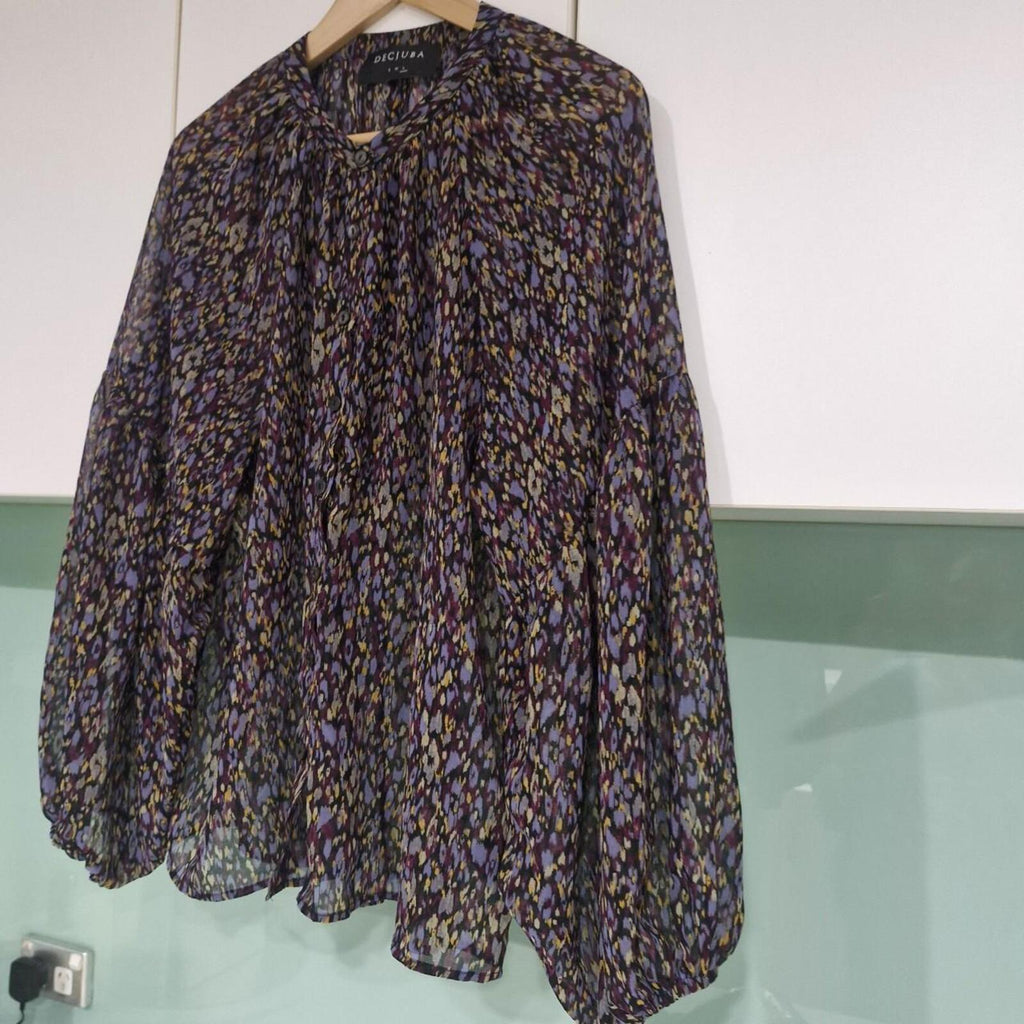 Decjuba purple and multi-coloured floral print blouse
