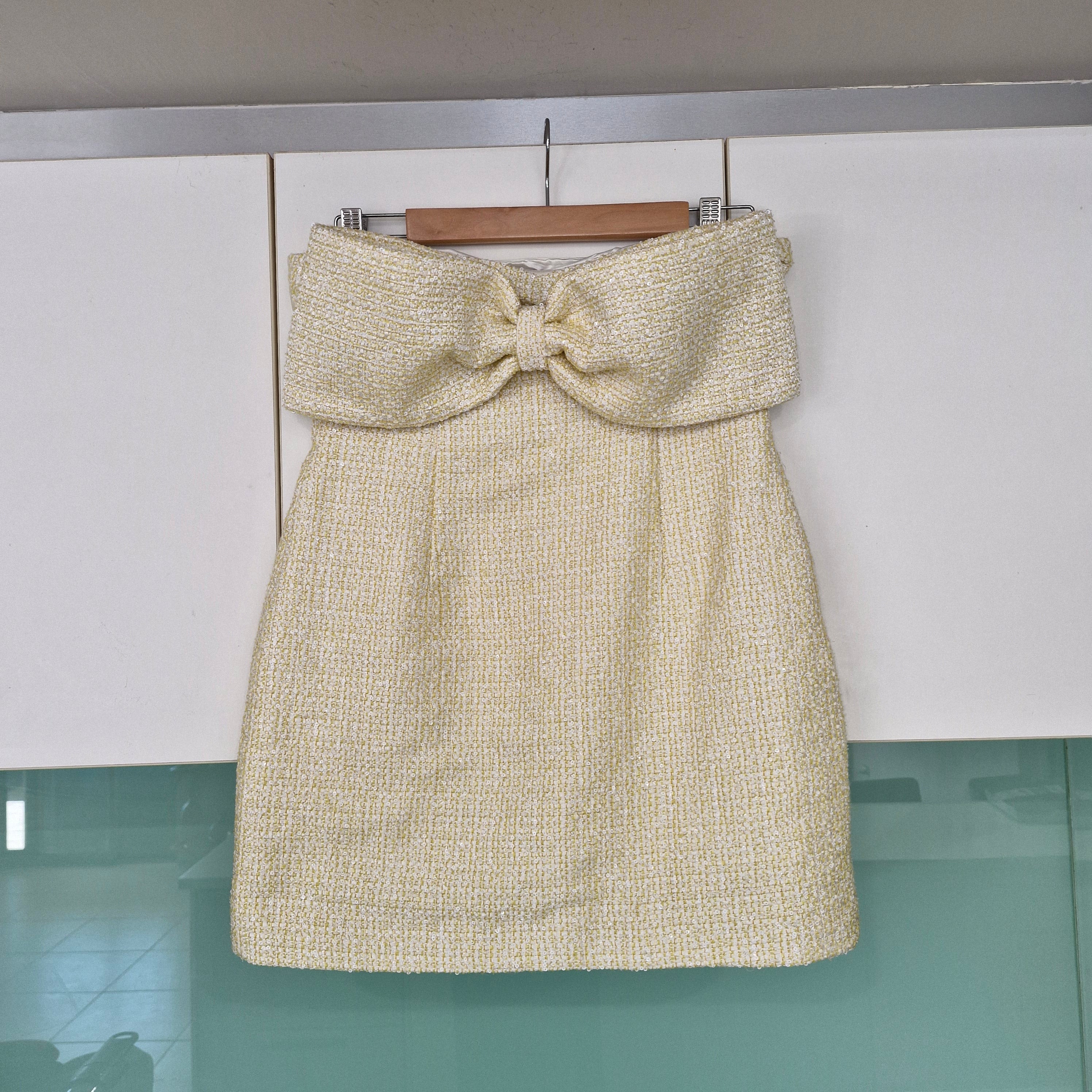 Meshki Elizabeth Tweed Bow Dress M
