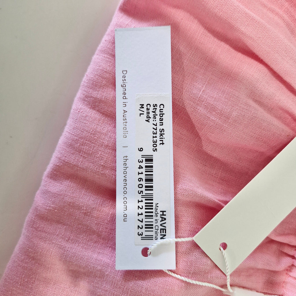 HAVEN Cuba Linen Blend Skirt M/L