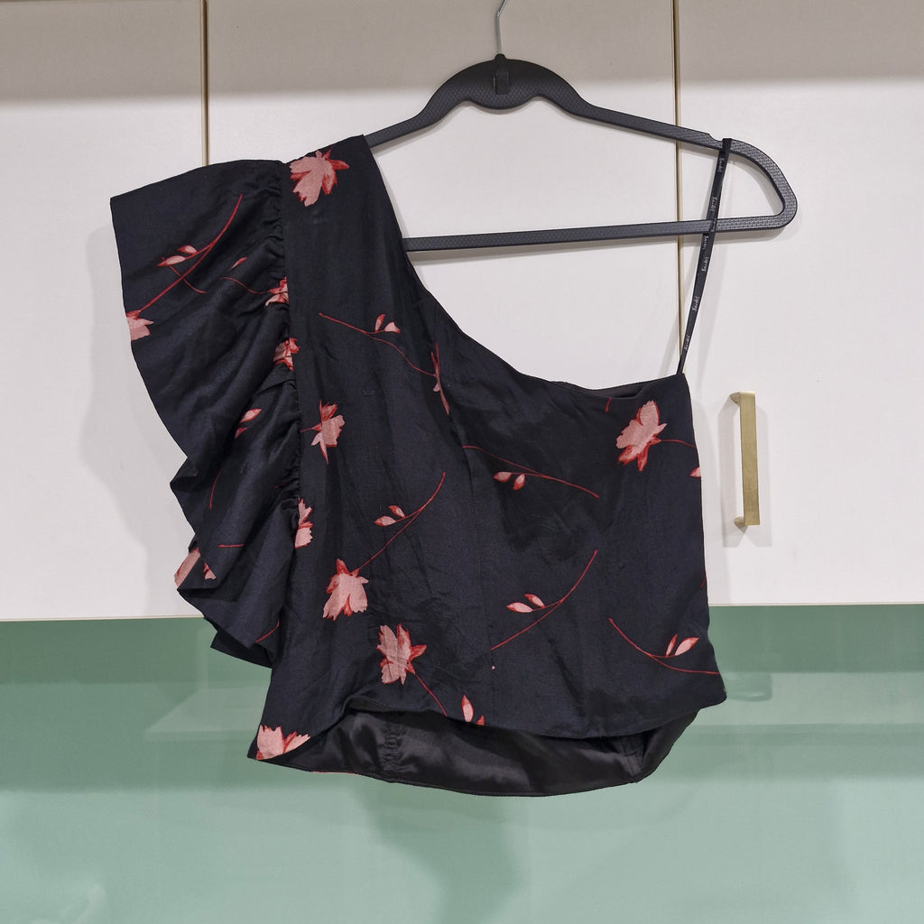 Bardot One Shoulder Floral Crop Top 10