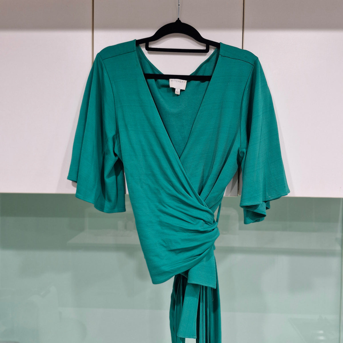 Witchery Wrap Green Top L
