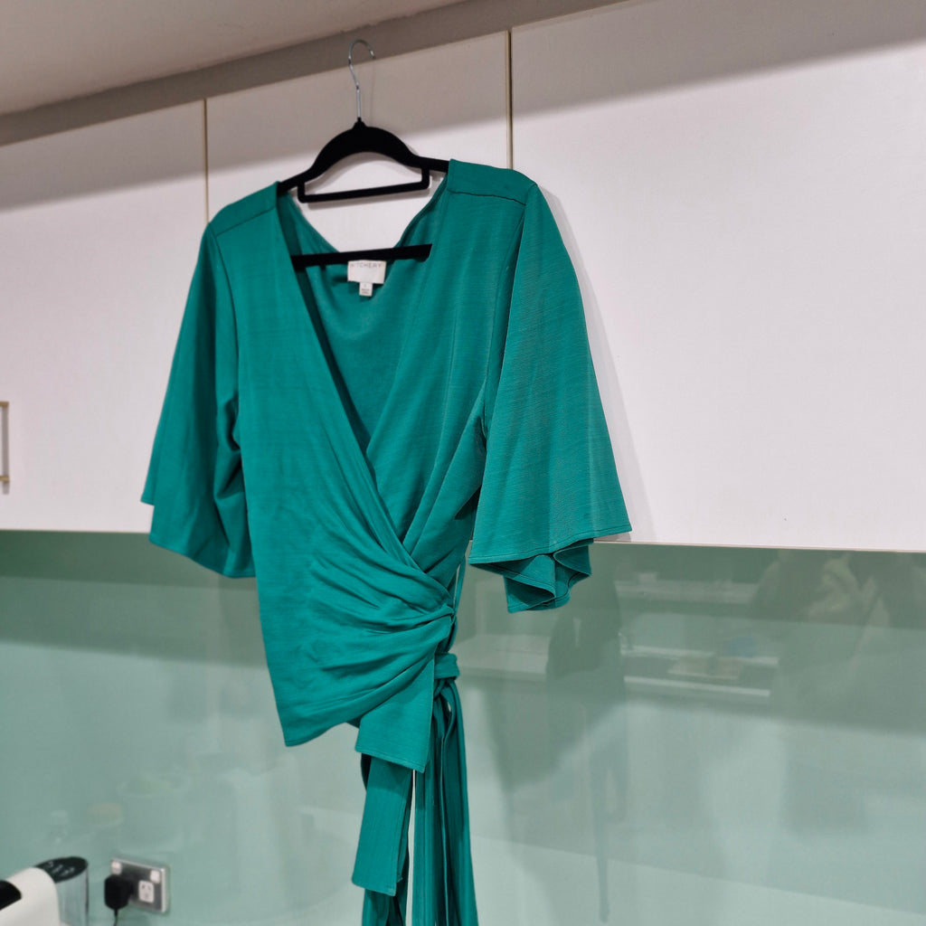 Witchery Wrap Green Top L