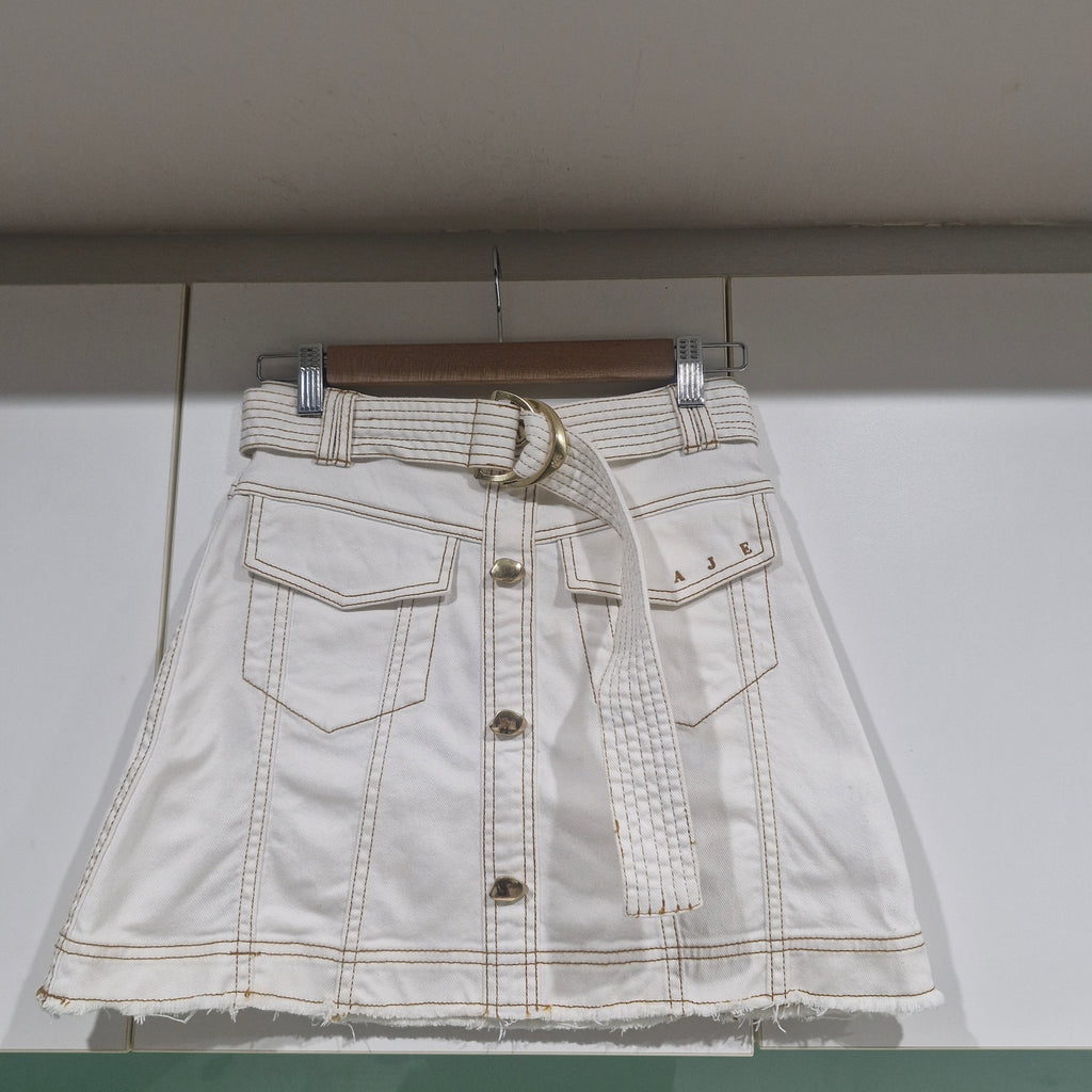 AJE White Senim Mini Skirt 6
