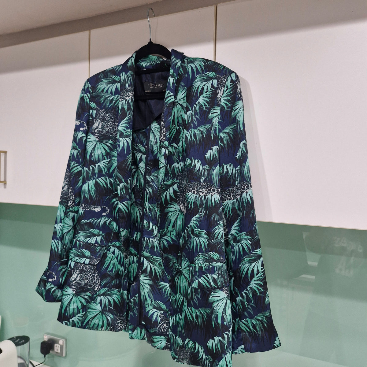 Zara Palm Leaf & Tiger Print Blazer S