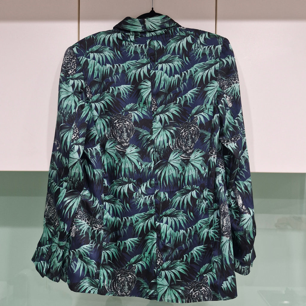 Zara Palm Leaf & Tiger Print Blazer S