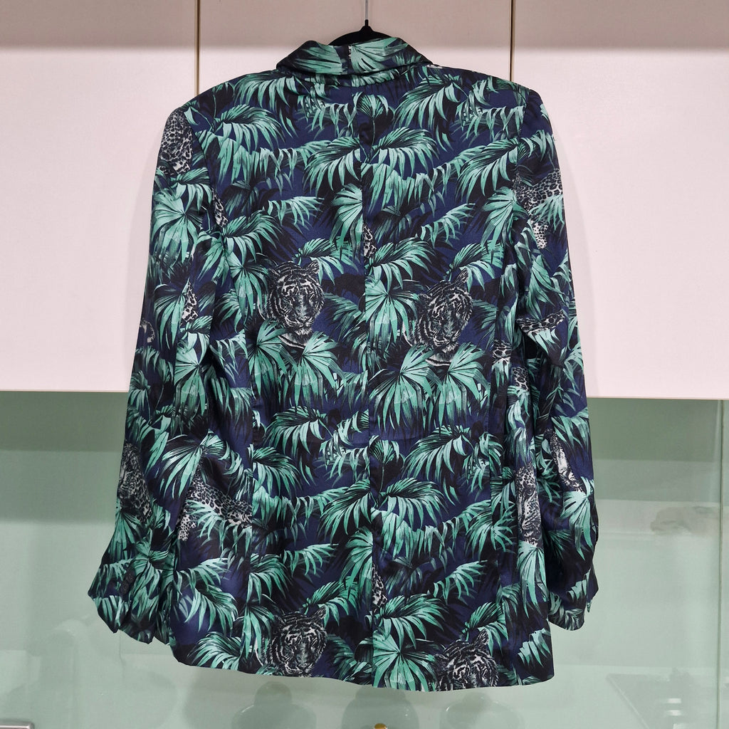 Zara Palm Leaf & Tiger Print Blazer S