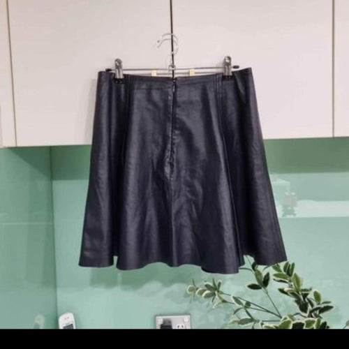 Alannah Hill Leather Skirt Navy size 8