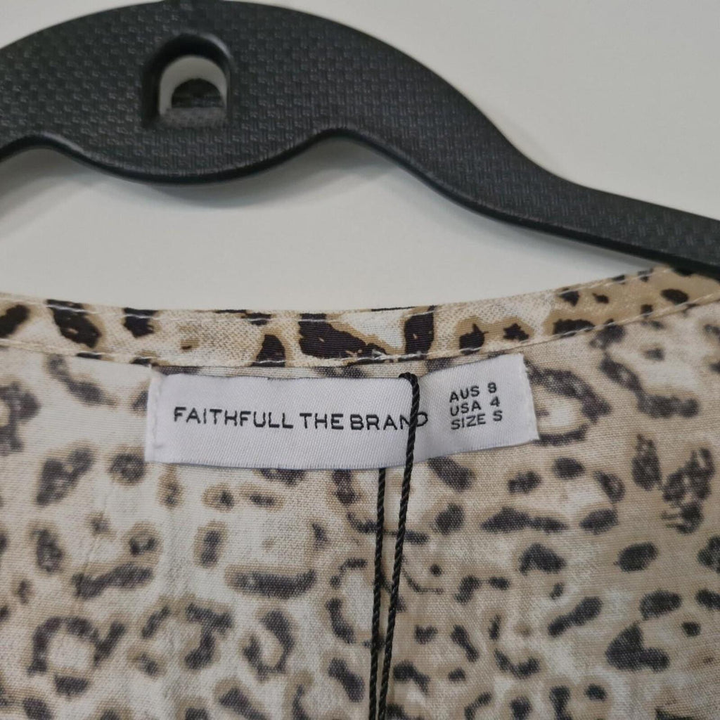 Faithfull The Brand leopard print shirred mini dress 8