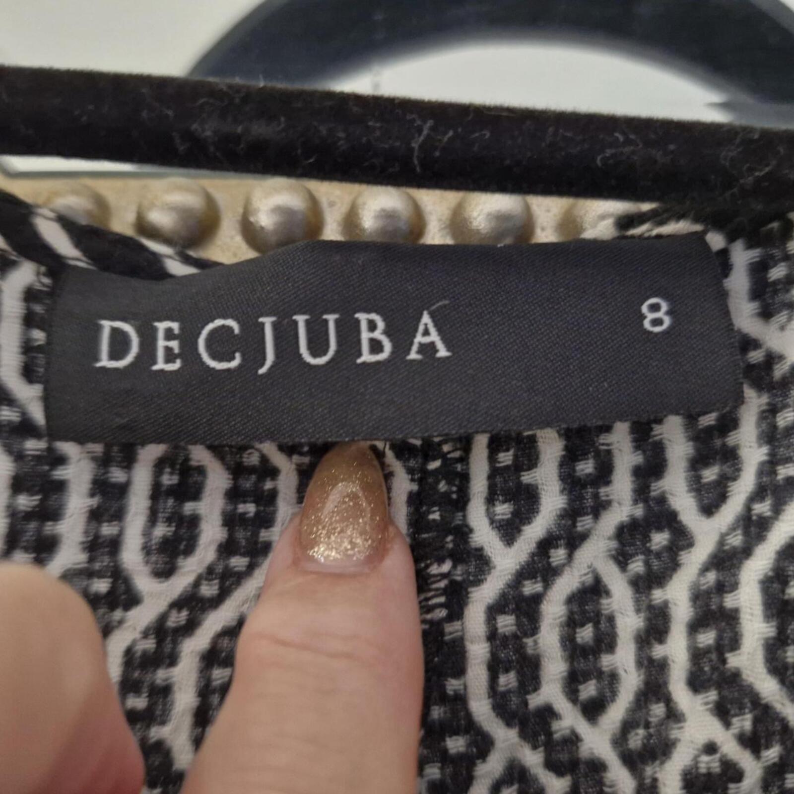 Decjuba Black & White Geometric Ruffle Dress