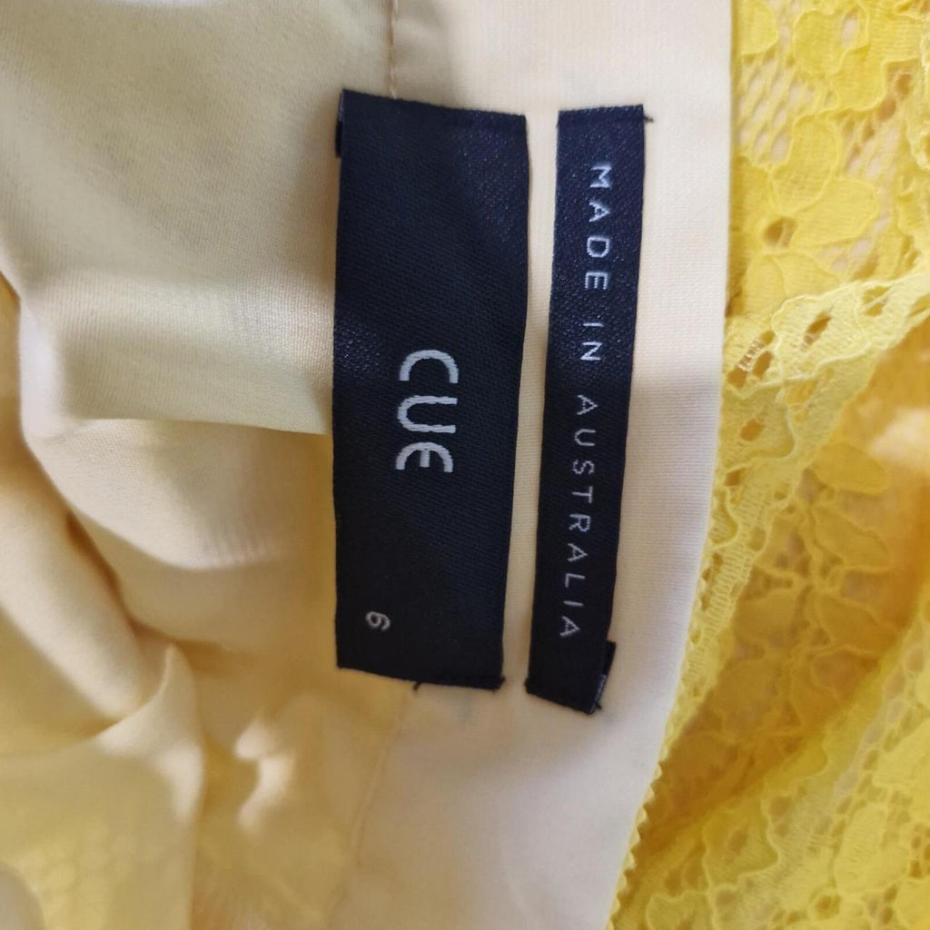 Cue yellow lace midi skirt
