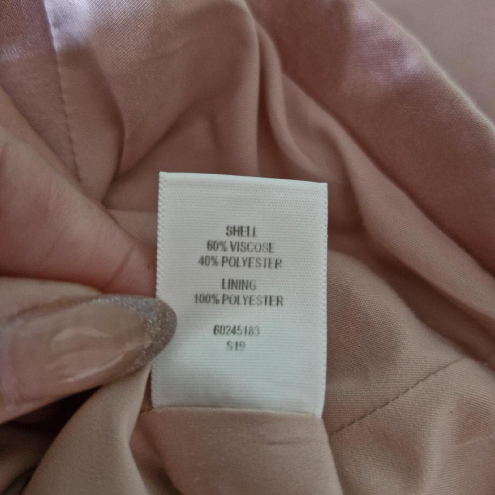 Witchery Pink Satin blazer with brown buttons 6