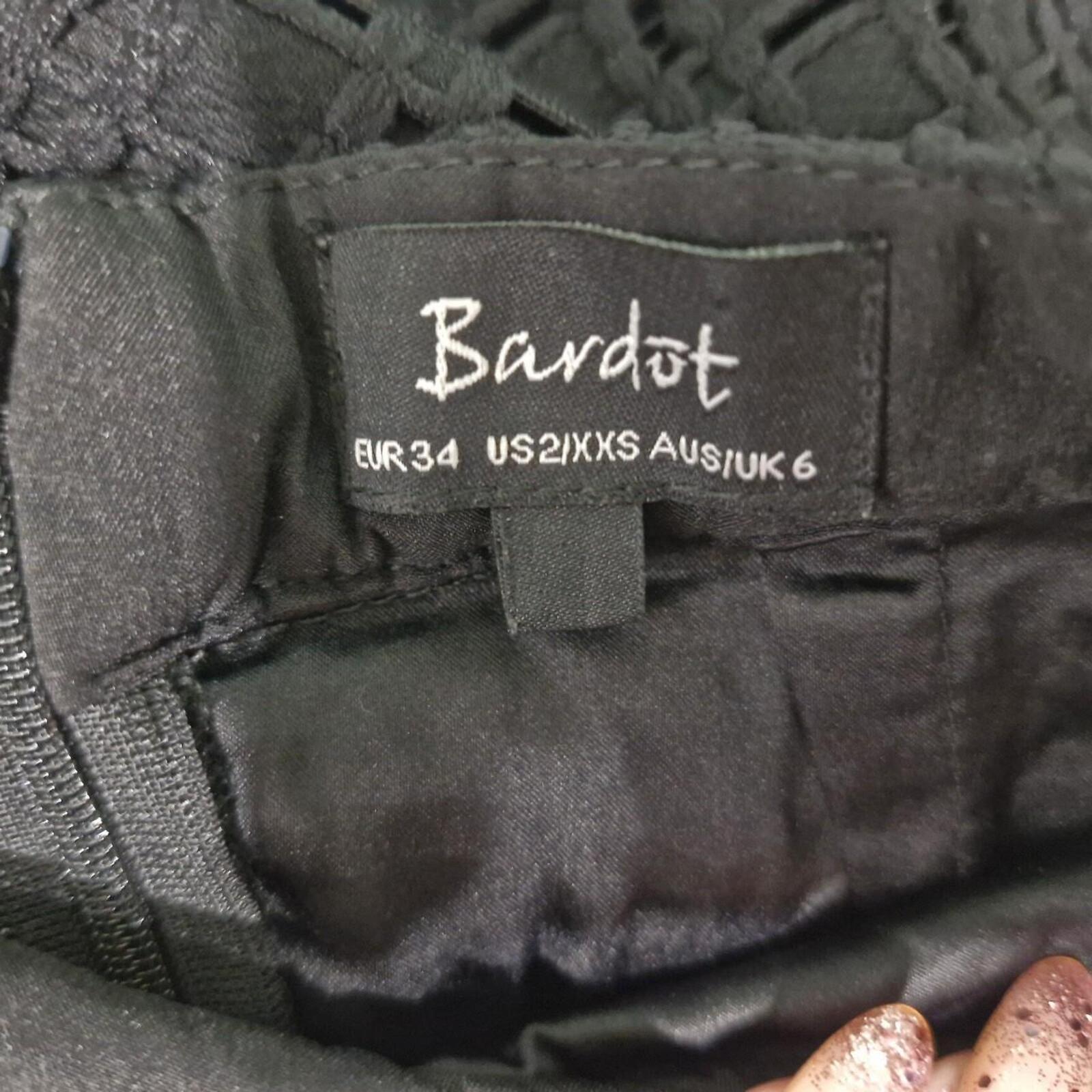 Bardot black crochet midi skirt