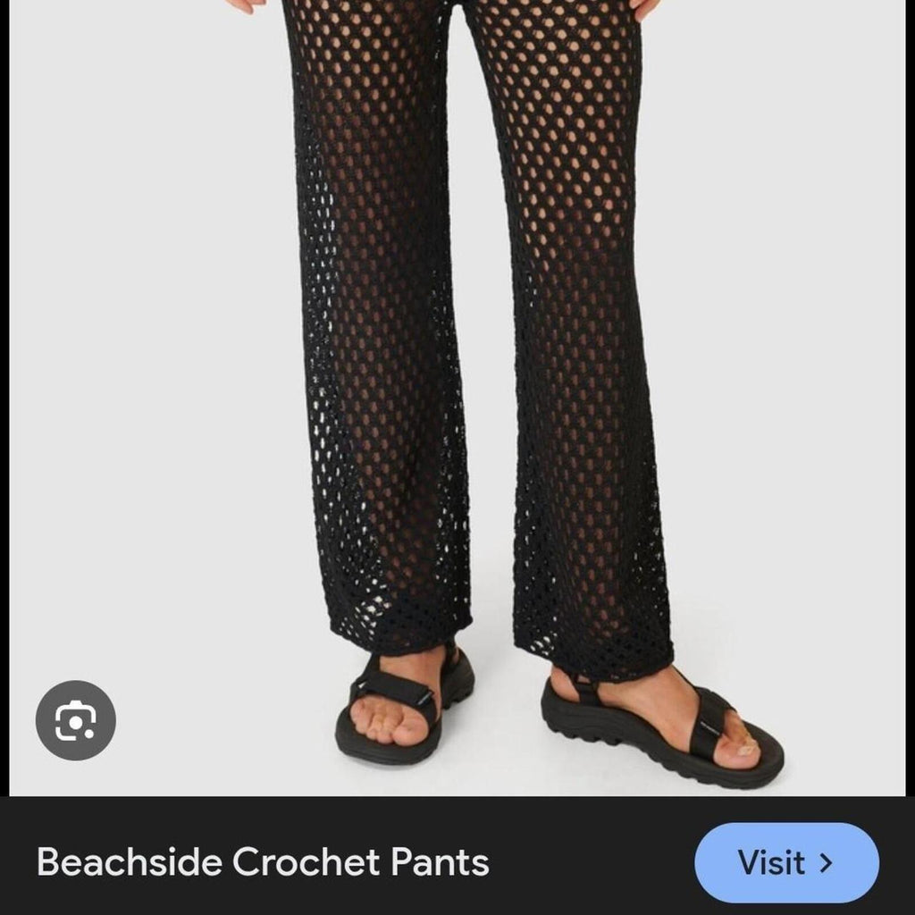 Thanne black crochet pants