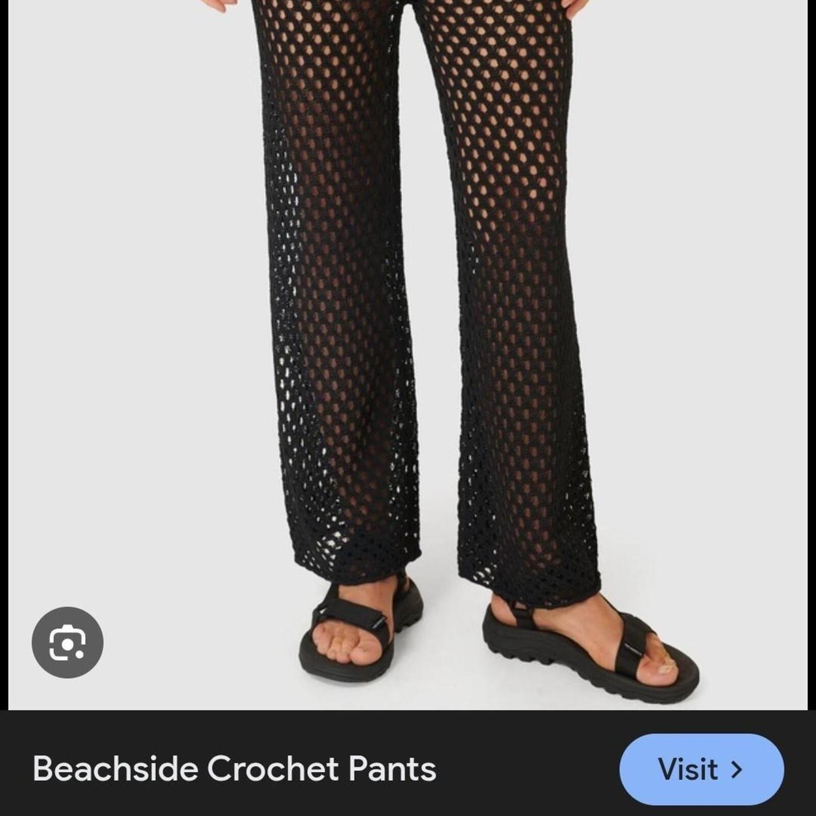 Thanne black crochet pants