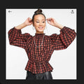 Topshop Checkered Highneck Blouse