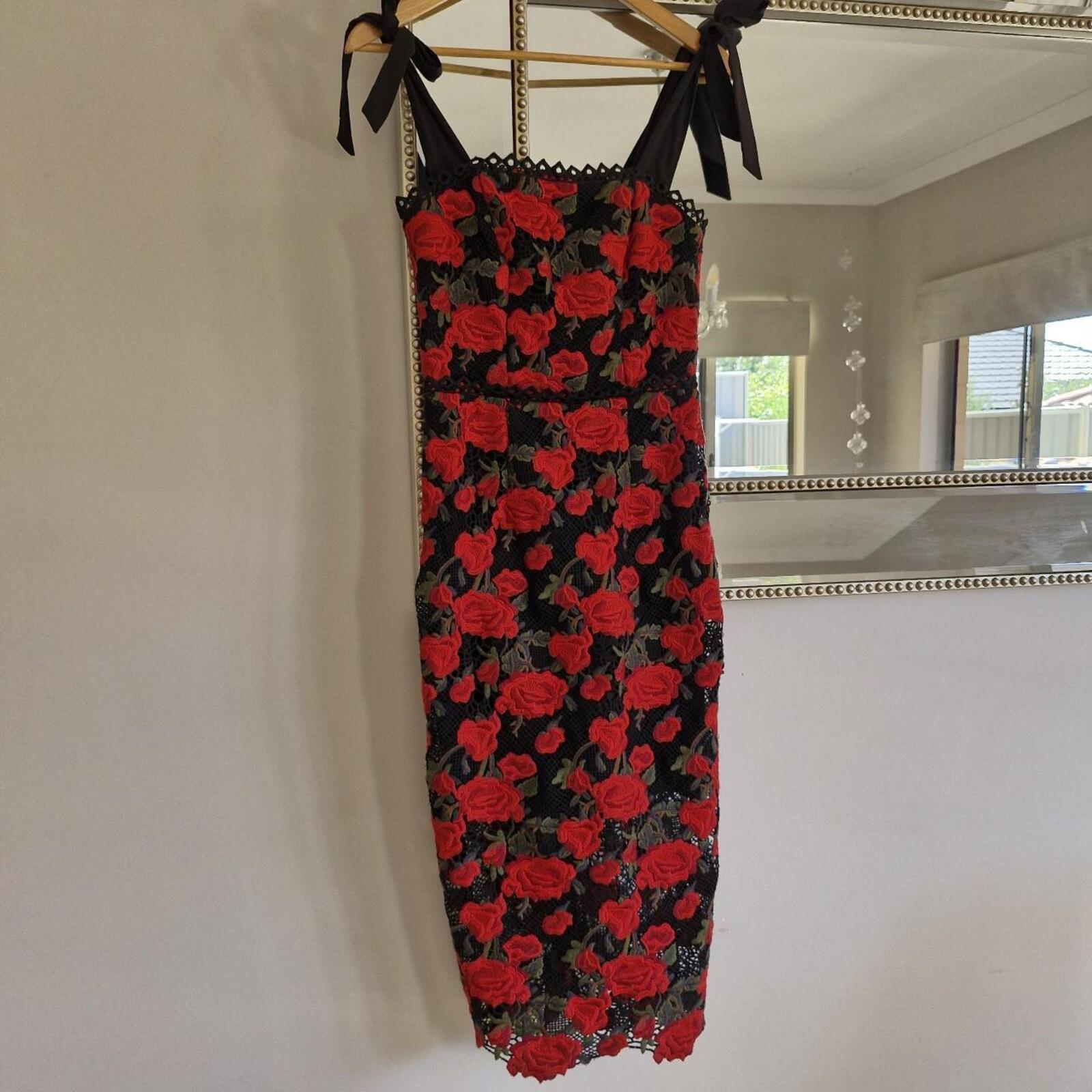 Rodeo Show rose red midi dress