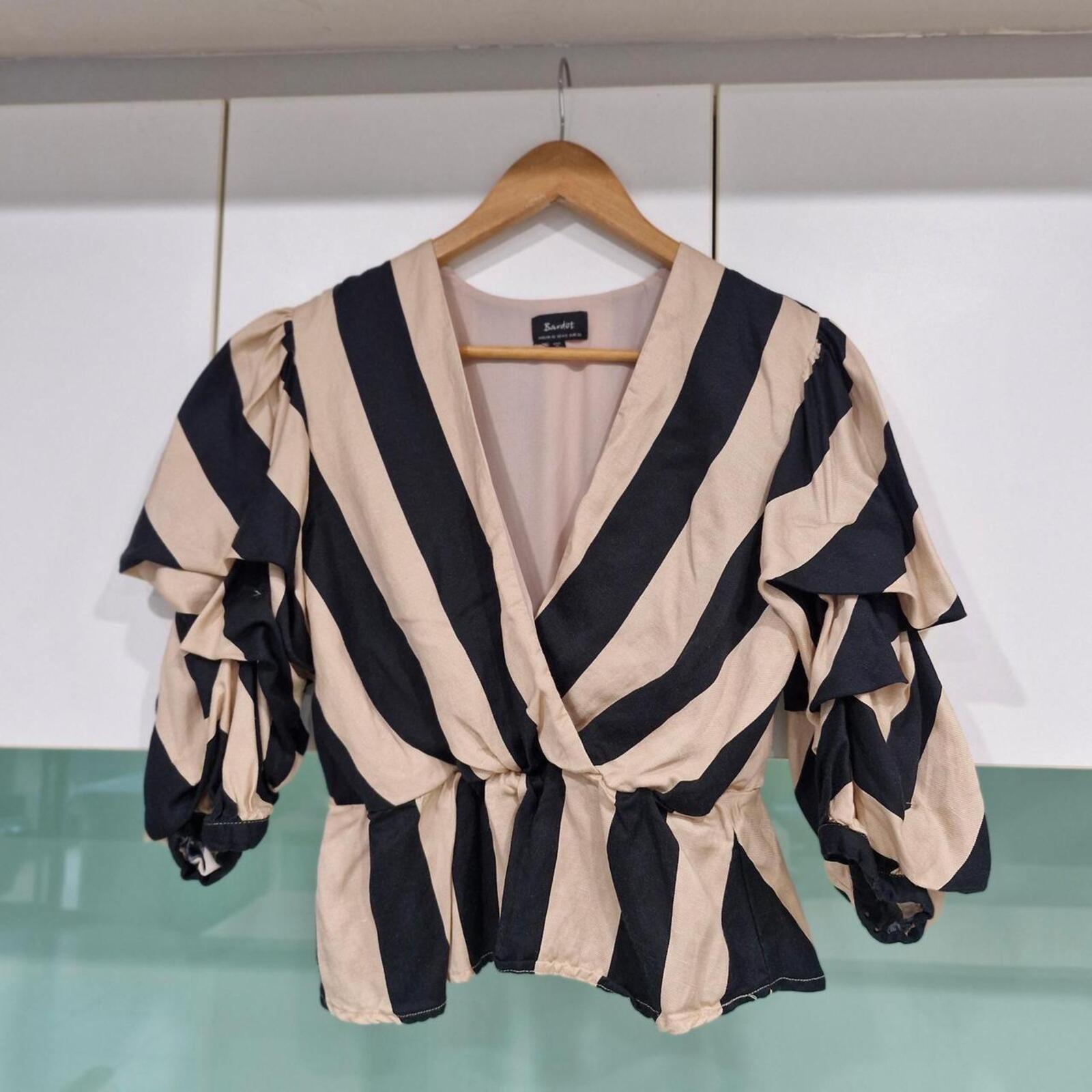 Bardot Stripe Crop Top 10