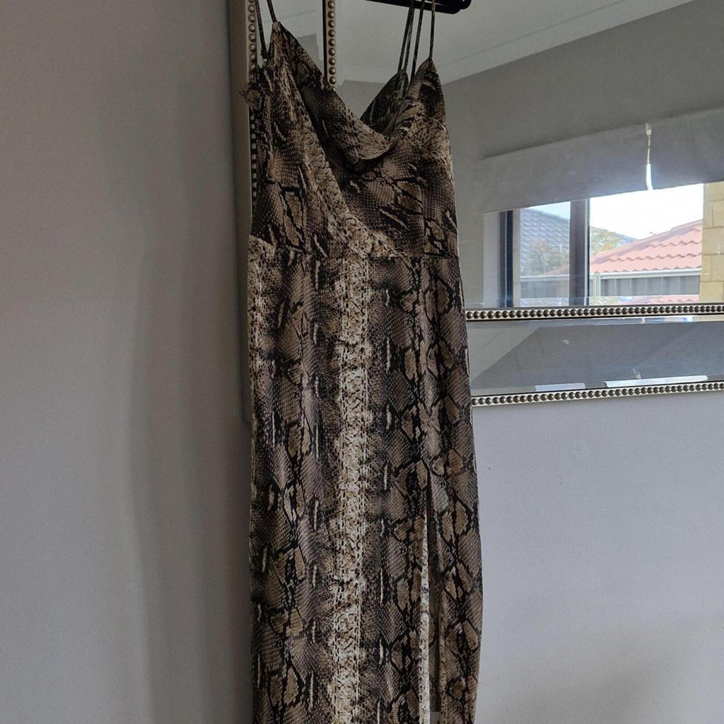 MESHKI Snakeskin Print Maxi Dress