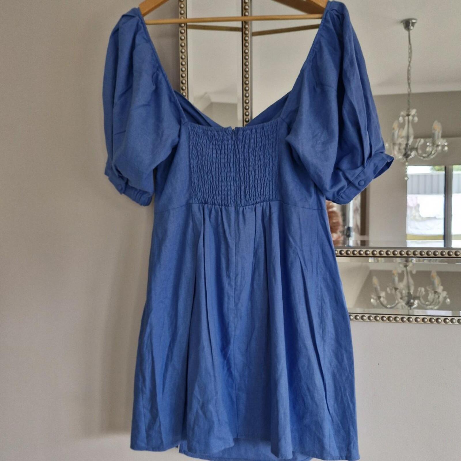 Miss Shop Casablanca blue cotton dress