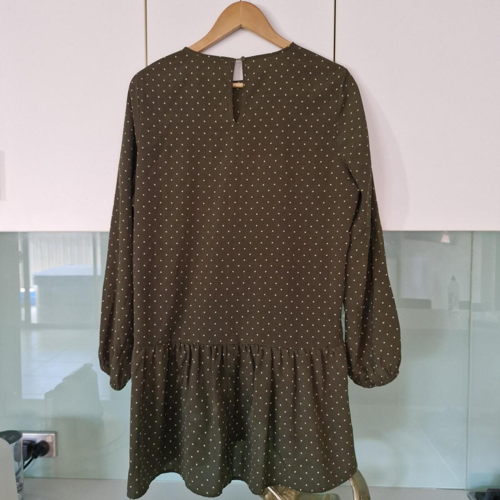 Feather + Noise khaki polka dot dress
