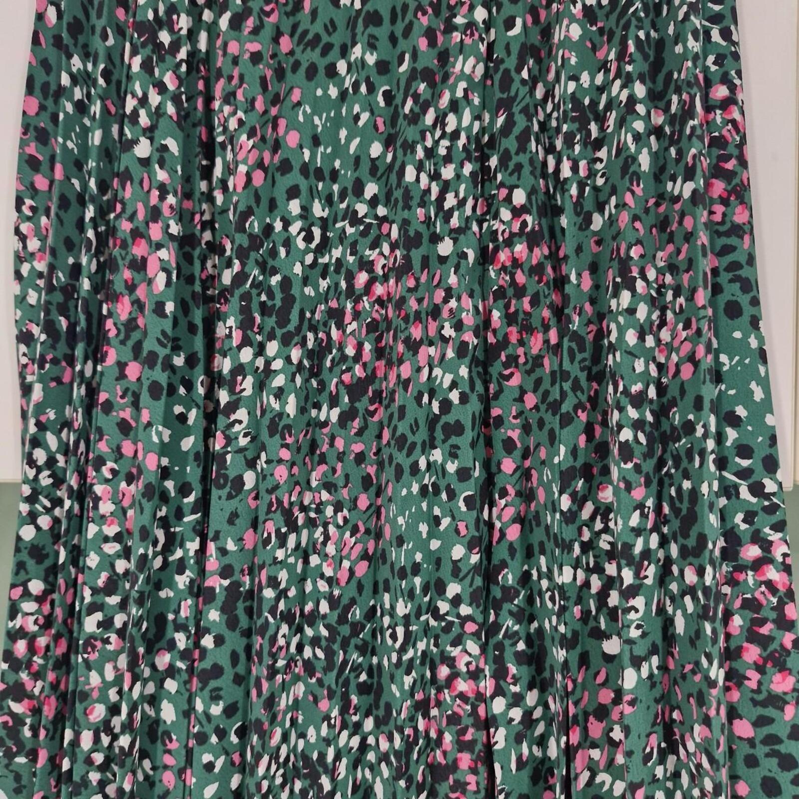 Topshop green floral assymetric midi skirt