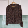 Brown and black Country Road blouse S