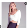 Bebe white wrap crop top