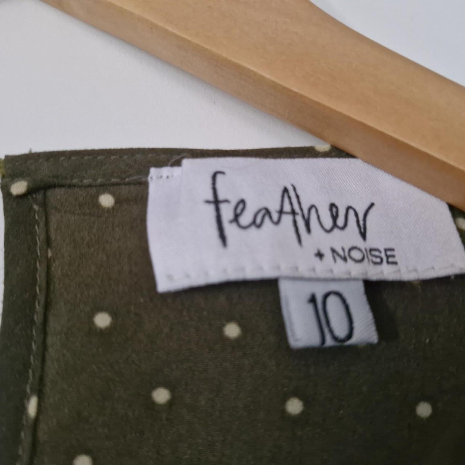 Feather + Noise khaki polka dot dress