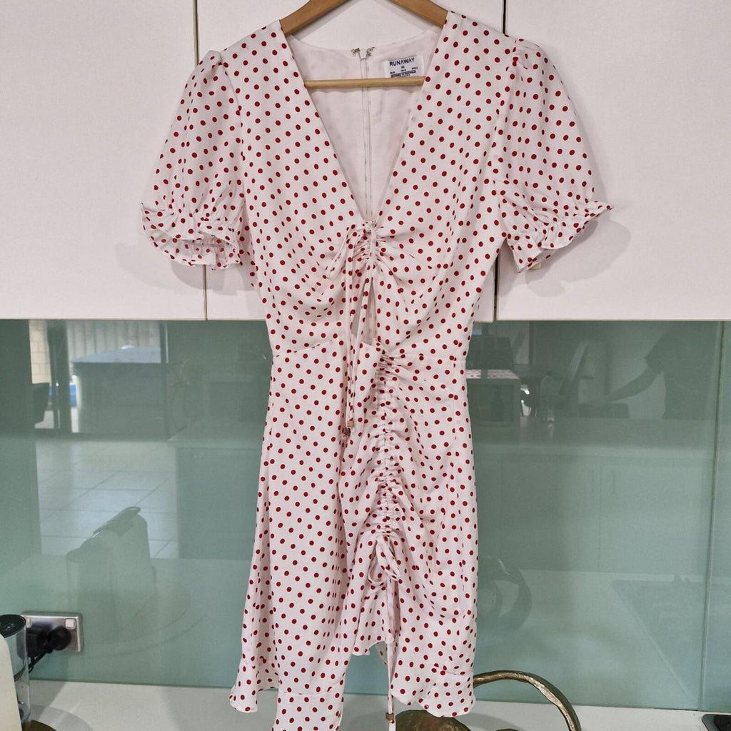 Runaway The Label Red and white polka dot mini dress XS