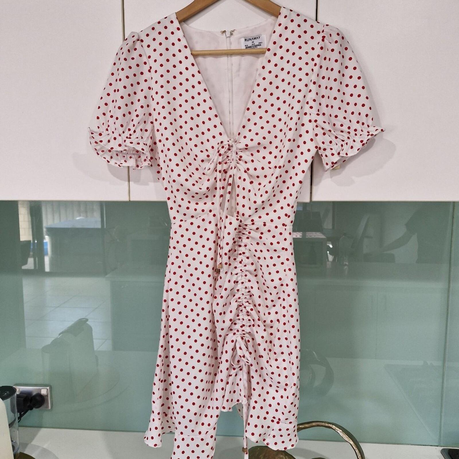 Runaway The Label Red and white polka dot mini dress XS