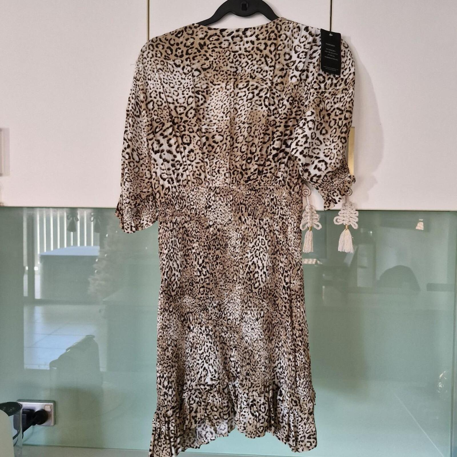 Faithfull The Brand leopard print shirred mini dress 8