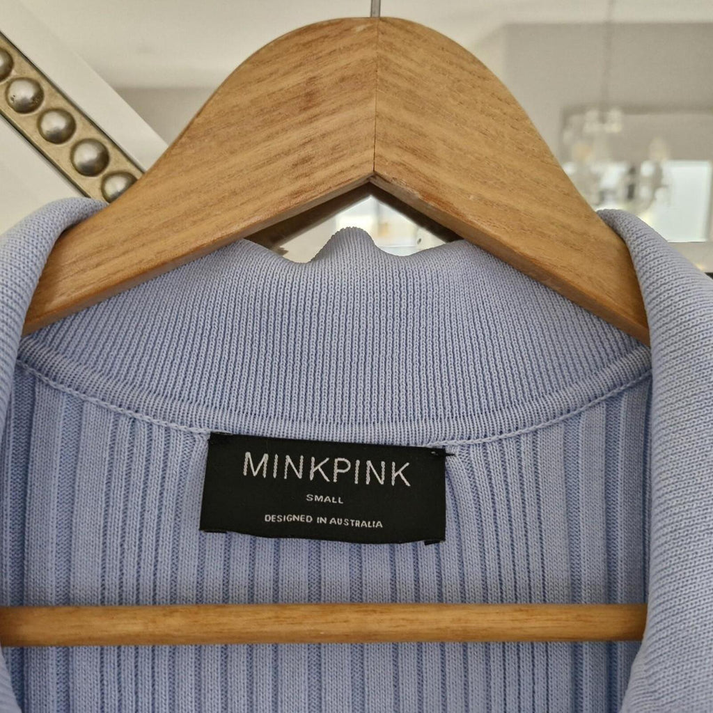 MinkPink Tori blue bodycon midi dress