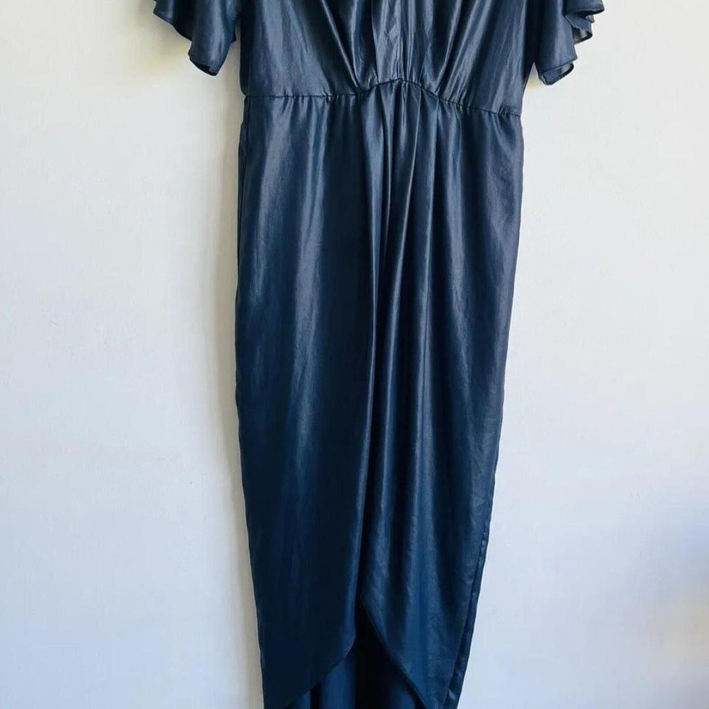 Sheike Metallic Navy Blue Long Dress 8