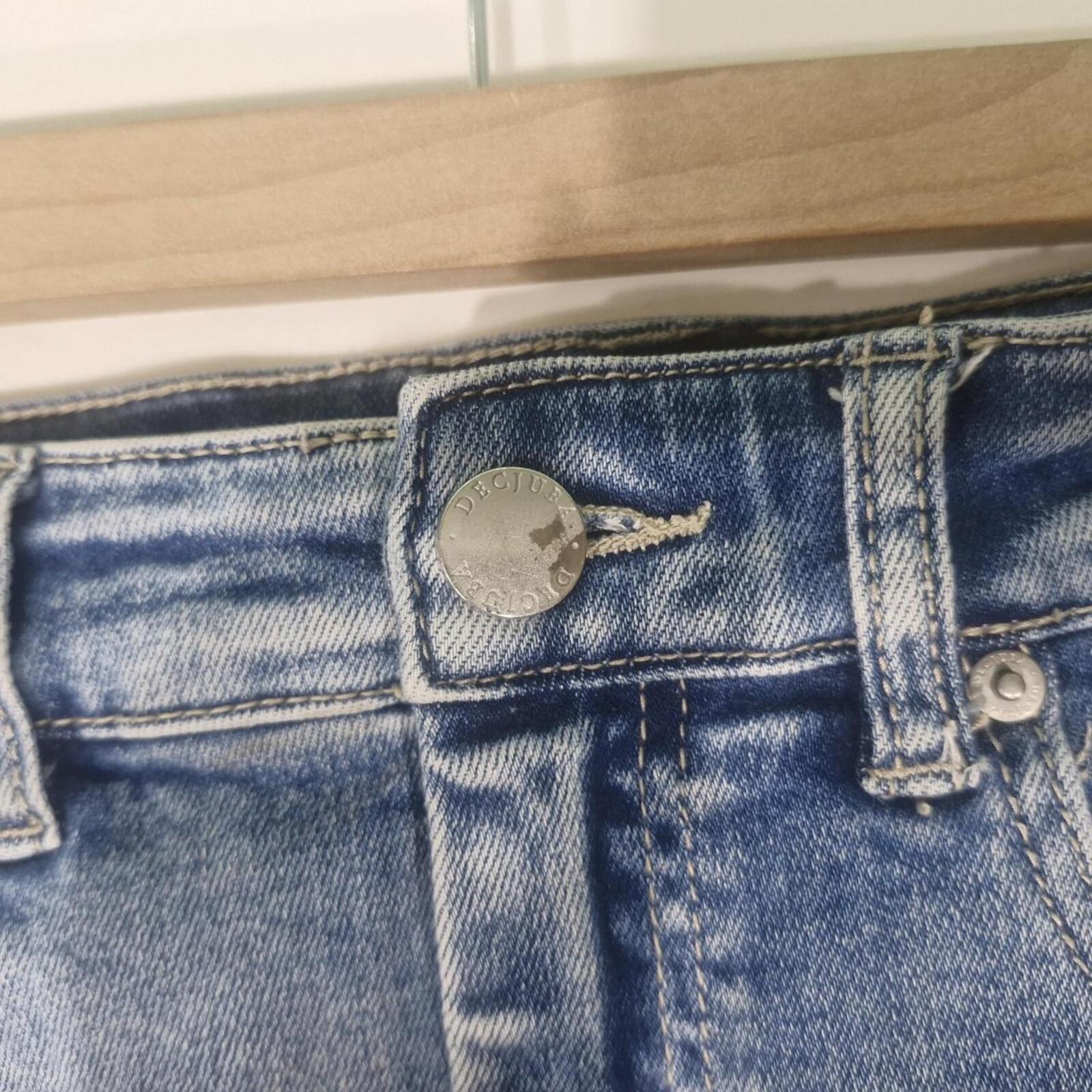 Decjuba Gina denim skirt with frayed hem 8