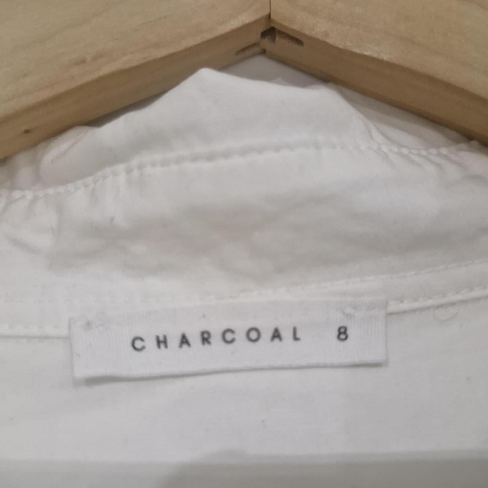 Charcoal Oversized Off  White Shirt