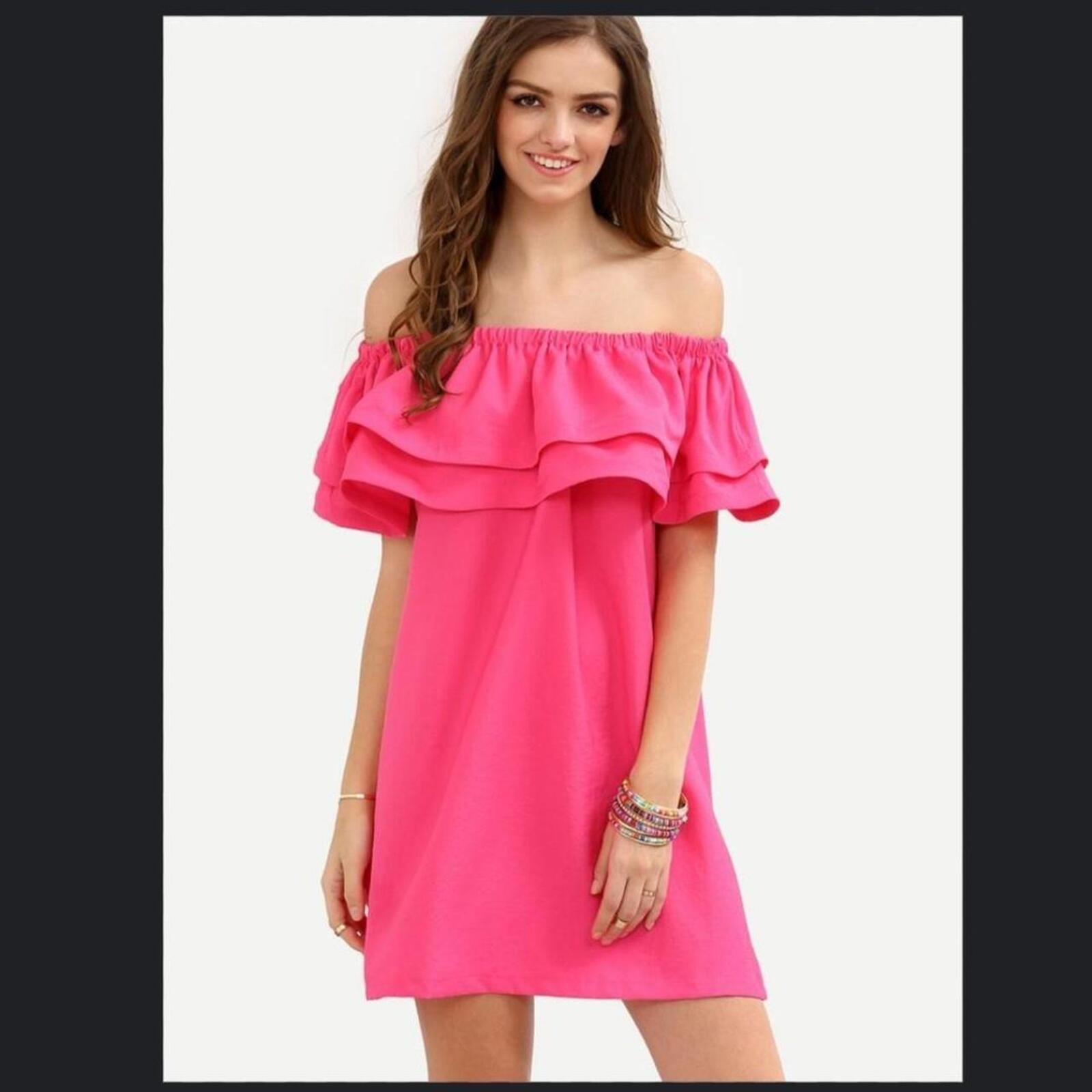 Pink Bershka off the shoulder dress M