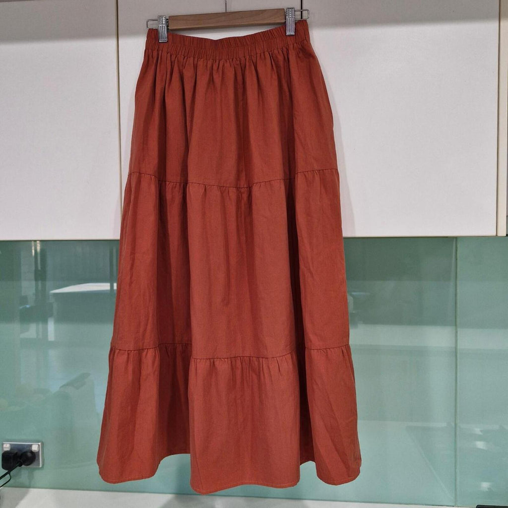 HAVEN Cotton Tired Maxi Skirt S