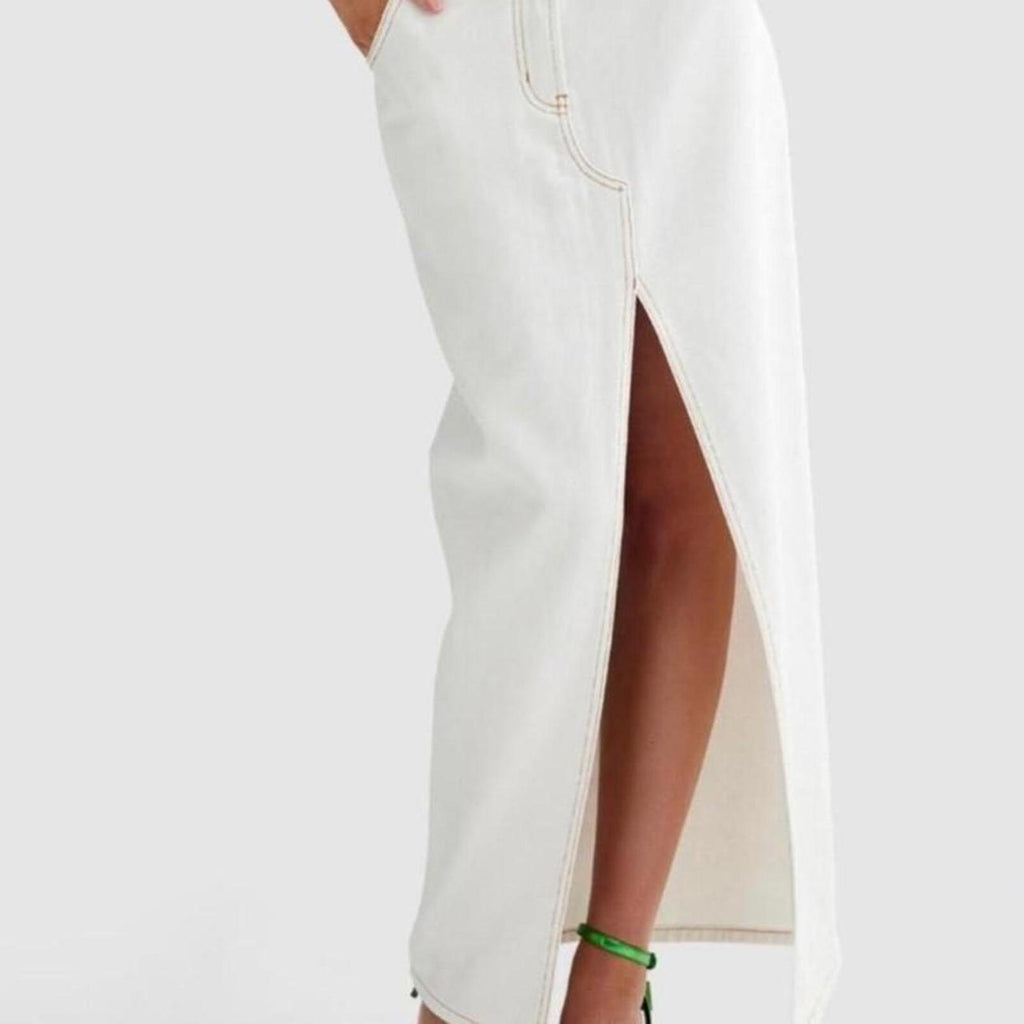 Lioness white denim skirt