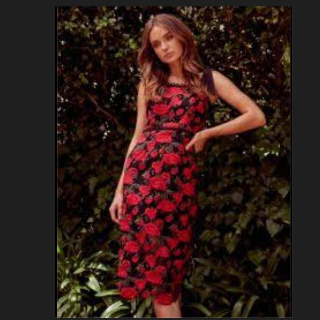 Rodeo Show rose red midi dress