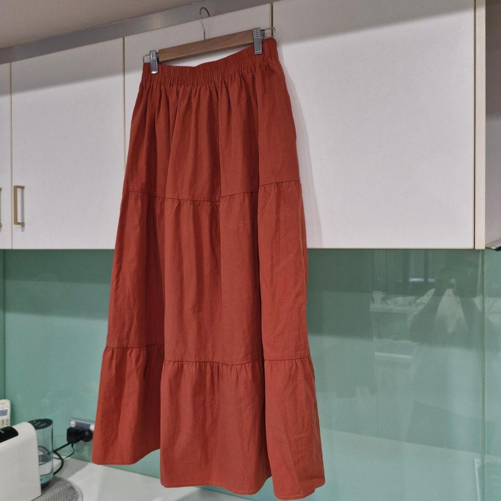 HAVEN Cotton Tired Maxi Skirt S