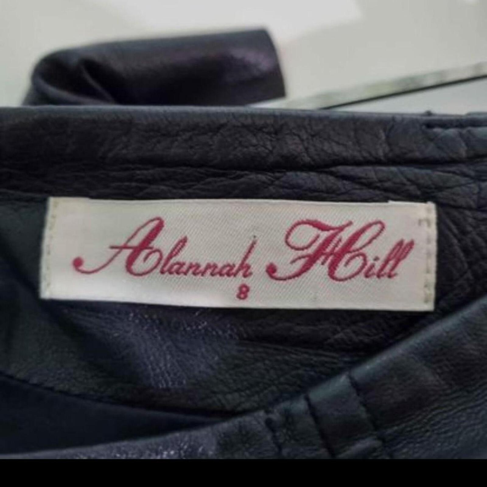 Alannah Hill Leather Skirt Navy size 8